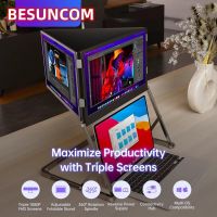 a Must-Have Artifact for Home Office Ã¯Â¼ï¿½TriCreate Portable Triple Display Monitor, 15.6-inch FHD Screens, 360Ã‚Â° Rotation, Multi-OS Compatible, Adjustable Stand