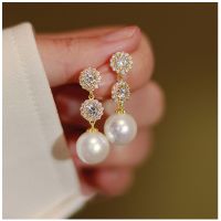 french-style vintage pearl earrings