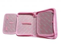 Competitive price PVC grating quality zipped storage case stitched polyester Pencil Case for pencils collection color pencil