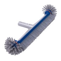 Pool Brush with Aluminum Handle &amp; Back SPA Brush Hot Tub Brush Wall Brush Pool Wall Brush Pool Brush Head with Round Ends, Heavy Duty Pool Brushes for Cleaning