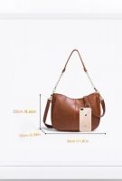 Classic Style Brown PU Shoulder & Crossbody Bag