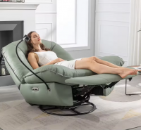 Multifunctional electric recliner European modern style sofa microfiber fabric wooden frame sofa