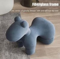 Cute simple woolen fabric Pony children's chair creative design animal chair  