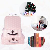 Paperboard Suitcases Storage Box Storage for Photo Storage Home Decoration, Wedding, Birthday, Anniversary and New Year Gift Decoration