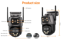 IP Camera 6K 9MP HD WiFi Outdoor Camera 8x Zoom Three Lens Dual Screen Home Security PTZ Camera 6MP Video Surveillance 