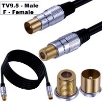 F Female to TV 9.5 Male Closed Circuit Cable for Cable TV, F-Type RF Cable, Signal TV Cable for High-Definition Video Set-Top Box