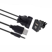 In-vehicle USB AUX Male-to-Female 3.5mm Audio Extension Cable