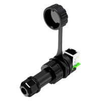 RJ45 Waterproof Connector, Full-thread Quick-lock Outdoor Network Communication, IP67-rated Chassis Network Adapter