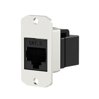 Zinc Alloy Panel Network Buckle Straight-through Computer Module with Screw Hole Positioning, Matte Black Finish 