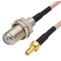 CRC9 Male Connector Gold-plated to F Female Connector (Imperial System), CRC9F-JK Option, RG174 and RG316 Connection Cables, Cable Length Optional 