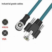 Category 6A Industrial Network Cable, 8-core, Highly Flexible Drag Chain, Waterproof Network Patch Cord, M12, Pure Copper, Gigabit Industrial Camera Network Cable 