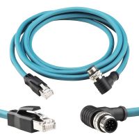 Category 6 Network Cable, Pure Copper, M12 A-Latch, 8-core to RJ45, Industrial Network Cable, cat6, Double-shielded, Gigabit Network Cable 