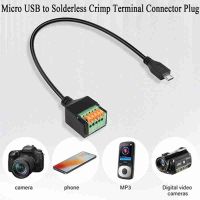 Micro USB Solderless Adapter Plug, Micro USB Spring Terminal Connector Micro