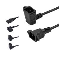 Figure-8 Tail Chassis Power Socket Wires with Screw Holes (Left/Right Elbow), C13-C14 Figure-8 Male Connection Wires with Ears