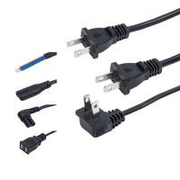ETL-Certified 1-to-2 American Non-Polarized Elbow Plug Wire, US-Spec Polarized Two-Pin 8-Word Tail, US-Style Two-Pin Power Cord