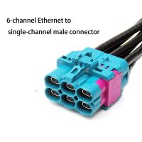 6-cavity Ethernet to Single-cavity Male Head, Rosenberger E6S10A Single-cavity Wire-end Male Head Ethernet Automotive Connector 