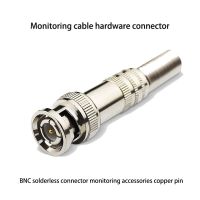 Video Cable Accessories for Security Surveillance Cameras, BNC Head Q9 Copper Pin Weldless Hardware Male Plug Connector