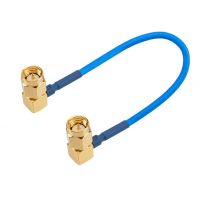 SMA Bent Male Head to SMA-JW Internal Thread and Internal Pin, Coupling Plate, RG405 Blue Semi-flexible Wire, 15CM