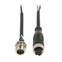 M12 Aviation Plug Wire, 2-hole, 3-core, 4-core, 5-core, 6-core Sensing Connector, Socket Straight Head with Shielded Wire, PUR Wire