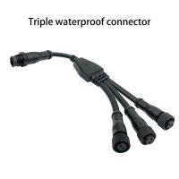 M12 One-to-three Waterproof Connector, Multi-core Male and Female Y-shaped Three-way Plug, Power Module, Metal Connector Wire