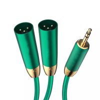 Custom Musical Instrument Cable - 3.5mm Dual XLR Audio Cable, XLR Microphone Cable for Microphones, Amplifiers, and Sound Cards Connection