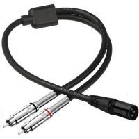 Custom XLR Male 1-to-2 Audio Cable - XLR to Dual RCA Audio Adapter Cable for Amplifiers and Mixers