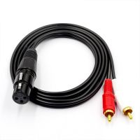 XLR to Dual RCA 1-to-2 Audio Cable - RCA to XLR Microphone Cable, 1 Female to 2 Male