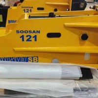For SOOSAN SB121 Hydraulic Breaker Box Type with Blue Sticker Compatible with 25-30 Ton Excavators for Demolition Construction