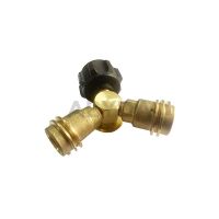 KR205 Propane Tank Y Splitter Adapter with Gauge