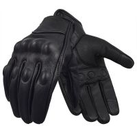 Leather Gloves Men's Motorcycle &amp; Biker Gloves Black Protective Riding Gloves