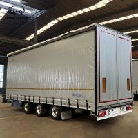 3 Axel Full Curtain Side Drawbar Truck Semi Trailer