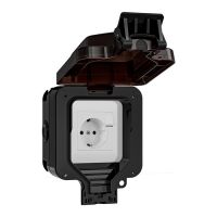 Outdoor Waterproof Socket -German Style IP66 Dustproof, Flame Retardant, Corrosion-Resistant Electrical Outlet | UK/EU Standard, Multi-Specification, Industrial Use, Heavy-Duty for Garden, Patio, Ga