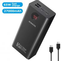 ROMOSS Power Bank 27000mAh Portable Laptop Charger with 65W USB C Fast Charging External Battery Pack for iPhone 16 iPad MacBook