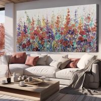 Colorful art-printed decorative paintings of flowers and plants, suitable as wall decorations for living rooms, family offices, bedrooms, kitchens, dining rooms