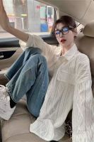 2023 Spring/Summer New Casual Hook Flower Hollow out Shirt Design Sense, niche women&#039;s wear sunscreen white shirt top