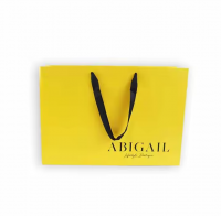 Custom CMYK Printing Horizontal White Paper Gift Bag with Ribbon for Skin Care Underwear Clothing Shopping