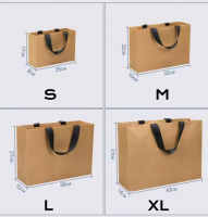 Handmade Brown Kraft Paper Bags Bulk Cheap with Embossinga Printing Personalized for Use with Own Logo for Photo Frame