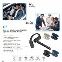 07 Dual-Mic Al Noise Cancelling(ENC)Open Ear Bluetooth Headset