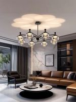 Italian-style luxury living room pendant lamp, new model, modern and minimalist design, with starry sky ceiling atmosphere and soft lighting effect