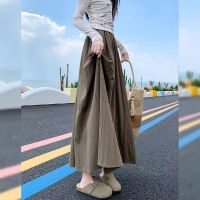 Women's Linen Skirt Pants 2024  High-Waisted A-Line Palazzo Culottes, Yohji-Inspired Wide-Leg Flow Pants for Petite