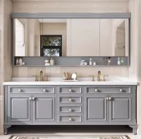 American - style Double - Basin Bathroom Cabinet with Seamless Ceramic Integrated Washbasin, Bathroom Vanity, and Toilet Washstand Combination