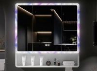 Smart Starry Sky Mirror Cabinet - Thickened Storage Integrated Aluminum Bathroom Mirror with Separate Arc - shaped Intelligent Defogging Function