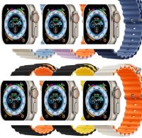 Magnetic Three-Link Silicone Strap Compatible with Apple Watch Series 10, Ultra 2 and Anti-Buckle Straps 