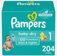 Pampers Baby Diapers Enormous Pack - Size 1 - 204ct