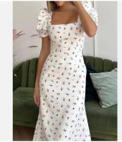 Elegant and elegant dress casual short puff print A-line skirt new dress