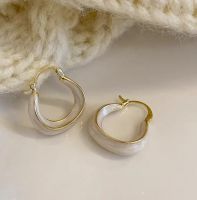 Plain ring drop glazed earring