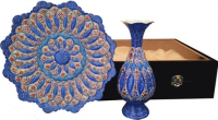 Persian Minakari Enamel Gift Set â Decorative Plate with One Pot