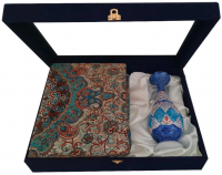 Elegant Gift Set Including a 25 cm Handcrafted Minakari Vase  and 1 m Termeh Table Runner â With Decorative Box 
