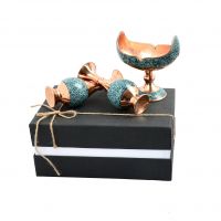 Turquoise Inlay Gift Set  Ã¢ï¿½ï¿½ Two Vases & Decorative  Bowl with Gift Box
