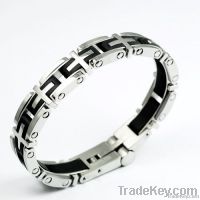 Men 316L Titanium Steel Cross Bangle Bracelets W12